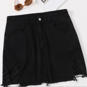 SHEIN Black Denim Skirt S:2XL BRAND NEW NEVER WORN